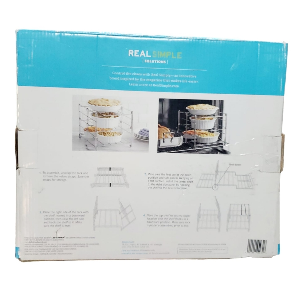 Real Simple Solutions 3-Tier Adjustable Oven Rack Collapsible NIB - Picture 2 of 4